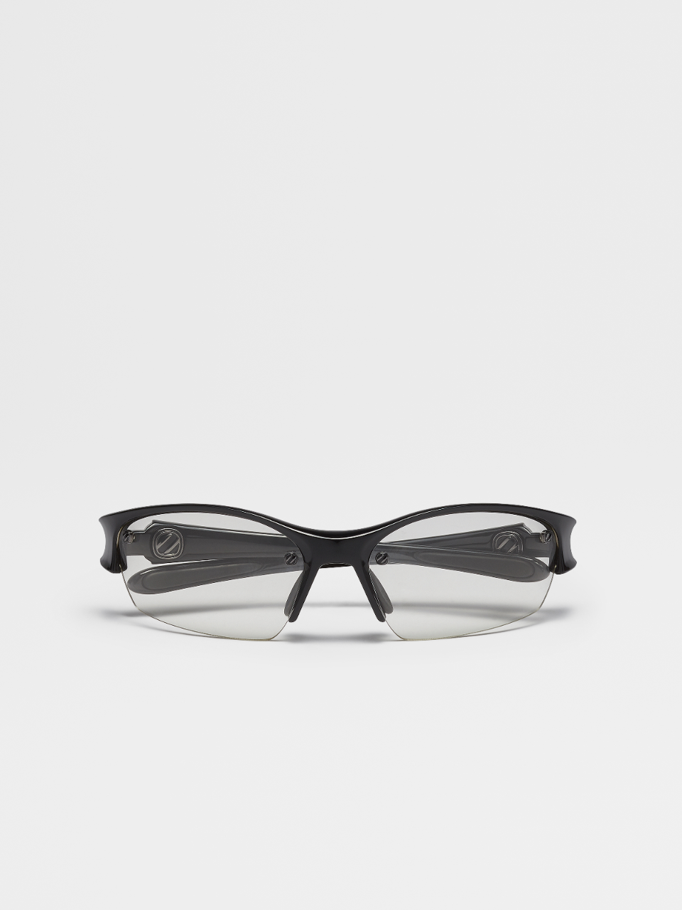 Black Injected Semi-rimless Sunglasses